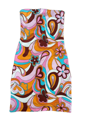 Garage: Retro, Floral, Strapless Dress: Size XS